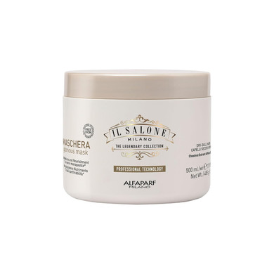 Il Salone Milano Professional Glorious Mask - Hydrating Hair Mask For Dry Hair - Increases Nourishment And Combability With Chestnut Extract & Rice Extract - Salon-Quality Hair Care (17.1 Oz / 500 Ml)
