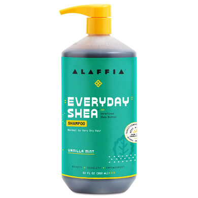 Alaffia Everyday Shea Shampoo, Gently Cleansing Shampoo For Normal To Dry Hair, Made With Fair Trade Shea Butter, Cruelty Free, Vegan, No Parabens, Vanilla Mint 32 Fl Oz