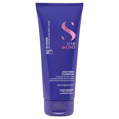 Alfaparf Milano Semi Di Lino Blonde Anti-Yellow Hair Conditioner - Purple Conditioner For Blonde, Silver Or Brassy Hair - Neutralizes Yellow Tones + Enhances Hydration - Vegan Hair Care (6.76Oz)