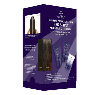 Alterna Haircare Caviar Anti-Aging Replenishing Moisture Trial Kit - Shampoo, Conditioner, Leave-In Cc Cream | For Dry, Brittle Hair | Protects, Restores And Hydrates | Sulfate Free