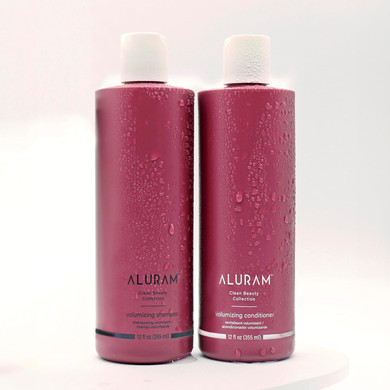 Aluram Volumizing Shampoo & Conditioner, Non-Drying Gentle Cleanser Adds Body & Fullness For All Hair Types, 12 Fl Oz