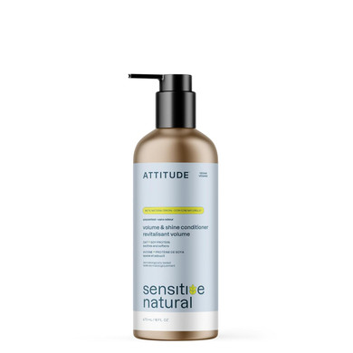 Attitude Hair Conditioner For Sensitive Dry Scalp, Soothing Oat, Naturally Derived Ingredients, Dermatologically Tested, Vegan Detangler, Extra Gentle, Unscented, 8 Fl Oz