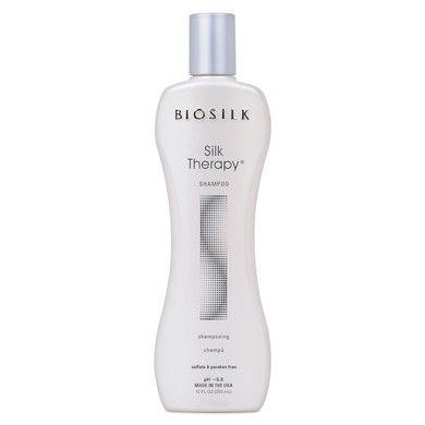 Biosilk Silk Therapy Shampoo, Gentle Hair Cleanser Delivers Healthy & Shiny Hair, Great For All Hair Types, Sulfate, Paraben, & Cruelty-Free, 12 Oz