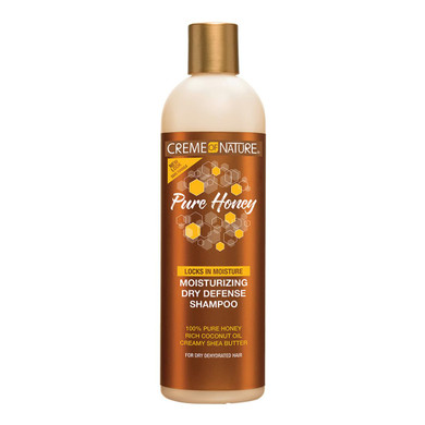 Creme Of Nature Pure Honey Moisturizing Dry Defense Conditioner, Hydrating Formula With Coconut Oil & Shea Butter, Detangles & Softens Dry Hair, Sulfate-Free, 15.2 Oz
