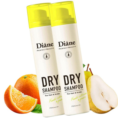 Natural Dry Shampoo Spray For Dark Hair, No Residue Dry Shampoo Travel Size For Women & Men With Keratin, Ceramide& Herbal Extracts From Japan 3.35Oz Fresh Citrus& Pear 2Ea