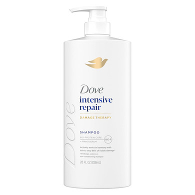 Dove Shampoo 4 Count Intensive Repair For Damaged Hair With Bio-Protein Care Technology And Amino Serum 12 Fl Oz