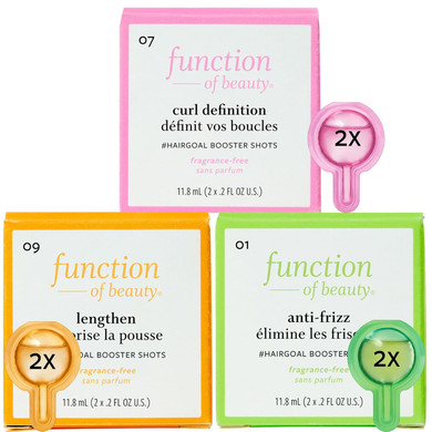 Function Of Beauty Curly Hair Add-In Booster Treatment Bundle  Hair Goals Include Anti-Frizz, Curl Definition & Lengthen #Hairgoal Boosters