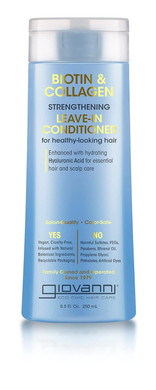 Giovanni Biotin & Collagen Leave-In Conditioner - Strengthening, Vegan, Cruelty-Free, Infused With Natural Botanical Ingredients, Salon-Quality, Color-Safe, For Healthy-Looking Hair - 8.5 Oz