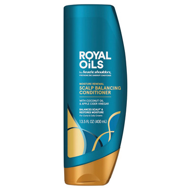 Head & Shoulders Royal Oils Moisturizing Shampoo, Anti Dandruff Treatment For Natural, Curly, And Coily Hair, With Coconut Oil And Apple Cider Vinegar, Sulfate, Paraben & Dye-Free, 12.8 Fl Oz