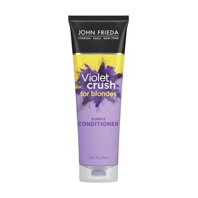 John Frieda Violet Crush Purple Conditioner, Purple Conditioner For Blonde Hair, Crushed Violet Pigments Neutralize Brassy Tones For Cooler, Brighter Blonde, 8.3 Oz