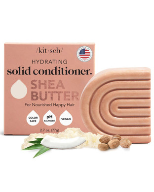 Kitsch Shea Butter Conditioner Bar For Hair Hydration | Nourishing Hair Mask | Made In Us | Eco-Friendly Zero Waste Solid Bar Conditioner | Moisture For Dry Hair | Works W/Natural Shampoo Bar, 2.7Oz