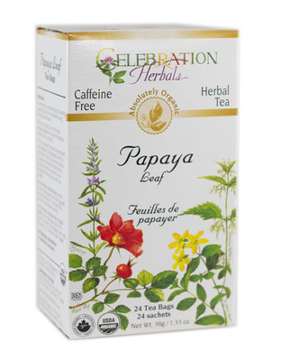 Celebration Herbals Papaya Leaf, Caffeine Free, 1.33 Oz/38G, 24 Tea Bags