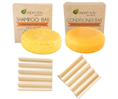 Lemongrass & Sweet Orange Shampoo & Conditioner Bar With Mini Soap Dish  Bars Made With Natural & Organic Ingredients, Sulfate-Free, Cruelty-Free & Vegan 3 Ounce Bar