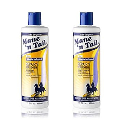 Mane N Tail Sulfate Free Repair N Replenish (15.2 Set W Defining) Gentle Cleaning And Replenishing System For Natural And Curly Hair Curl Defining Vegan Formula