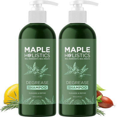 Maple Holistics Clarifying Shampoo For Oily Hair And Scalp - Deep Cleansing Shampoo Build Up Remover With Rosemary Oil - For Greasy Hair & Scalp - Vegan Color Safe Sulfate & Paraben Free (25 Fl Oz)