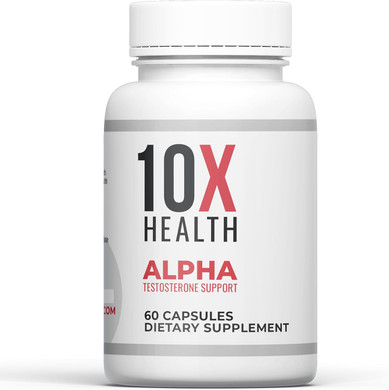 10X Health Alpha Testosterone Support - Muscle Support For Men With Tongkat Ali 1000Mg, Muscle-Enhancing Testosterone Supplement For Men (60 Capsules, 2X Daily)