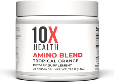 10X Health Amino Blend Tropical Orange - Contains Eaa And Bcaa Amino Acids Supplement - Essential Amino Acids Powder For Men And Women, Pre And Post-Workout Amino Energy Boost - 30 Servings