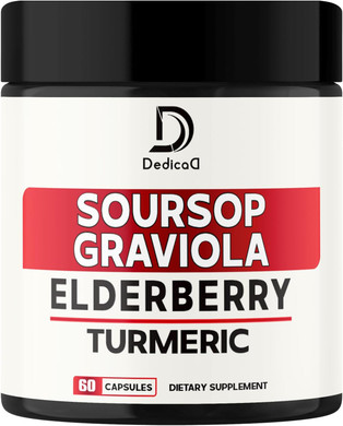 11In1 Graviola Soursop Capsules - Blended With Elderberry, Turmeric, Ginger, Milk Thistle, Cranberry & More - Support Positive Mood, Immune System & Body Management