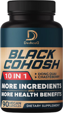 12In1 Black Cohosh 5-Month Supply For Menopause Support Supplement With Dong Quai, Chasteberry, Red Raspberry, Licorice, Wild Yam & More - 150 Capsules