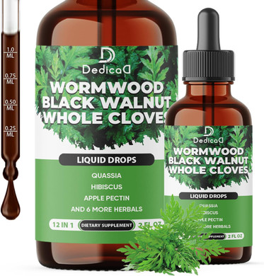 12In1 Wormwood Liquid Drops - Black Walnut Wormwood Tincture Liquid Extract Whole Cloves And 9 More Herbs - 60 Days Supply
