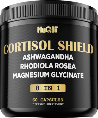 8In1 Cortisol Shield - Ashwagandha And Magnesium, Rhodiola Rosea, Lions Mane, Sea Moss, Turmeric, St Jonh'S Wort - Mind& Mood Balance, Rest Well, Support Immume - 60 Capsules