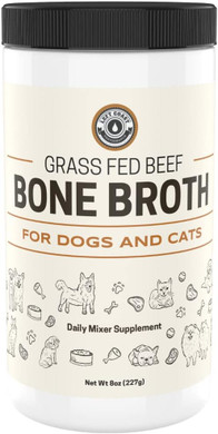 8Oz Beef Bone Broth Powder For Dogs And Cats - Human Grade Grass-Fed For Picky Eaters - Supports Joints And Gut Health - Single Ingredient Dog Food Topper For Dry Food