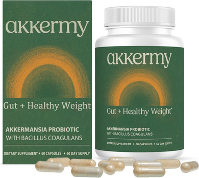 Akkermansia Probiotic For Healthy Weight | Naturally Increases Glp-1 | 60 Day Supply | Made In Usa | Contains Bacillus Coagulans, Vitamins B2, D3 & Chromium | Sibo Friendly, Vegan & Gluten Free