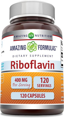 Amazing Formulas Riboflavin 400 Mg Capsules | Vitamin B2 Supplement | Non-Gmo | Gluten Free | Made In Usa (60 Count)