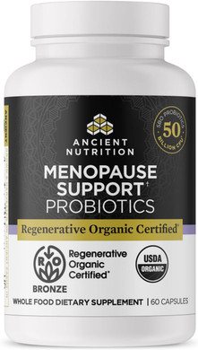 Ancient Nutrition Regenerative Organic Certified Probiotics For Menopause Support, Probiotics Menopause Support, Healthy Digestion And WomenS Health Support, 50 Billion Cfus* Per Serving, 60 Count
