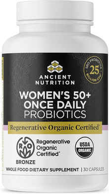 Ancient Nutrition Regenerative Organic Certified Probiotics For Women 50+, Probiotics WomenS 50+ Once Daily, Healthy Digestion And Immune System Support, 25 Billion Cfus* Per Serving, 30 Count