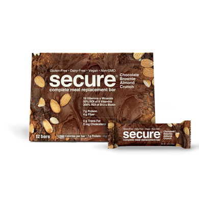 Andrew Lessman Secure Complete Meal Replacement Bars - Coconut Almond Cookie Crunch - 12 Ct Box - 7G Protein Bars. 11 Vitamins Plus Inulin Fiber. Low Calorie. Gluten And Dairy-Free, Vegan, Non-Gmo