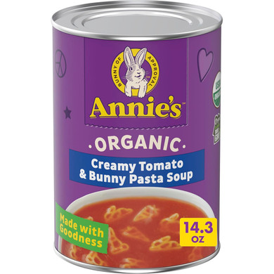 AnnieS Creamy Tomato And Bunny Pasta Canned Soup, Ready To Serve, 14.3 Oz