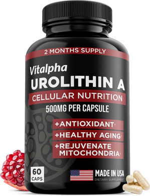 Anti-Aging Urolithin A Supplement - Pure & Powerful Antioxidant Protection Mitochondrial Supplements - Natural Energy Boost - Mitochondrial Health & Cell Repair Support For Men & Women - 60 Caps