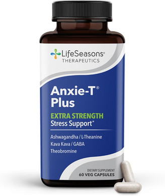 Anxie-T Plus - Extra Strength Stress Relief Supplement - Supports Mood & Mental Focus - Feel Calm And Relaxed - Eases Tension & Nervousness - Ashwagandha, Kava Kava, Gaba & L-Theanine - 60 Capsules