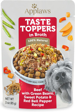 Applaws Taste Toppers, Grain-Free Dog Food Topper, Limited Ingredient, Variety Selection In Broth (6 X 3Oz Pouches)