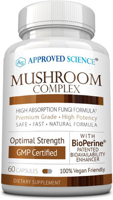 Approved Science Mushroom Complex - Support The Immune System And Cognitive Function - With LionS Mane, Chaga, Reishi, Turkey Tail, Shiitake, Oyster, And More - 60 Capsules - Vegan
