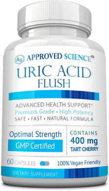 Approved Science® Uric Acid Flush With Folic Acid And Tart Cherry - 60 Capsules - 1 Month Supply