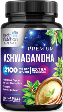 Ashwagandha Supplement 2100Mg - Extra Strength Herbal Root Extract, Best Ashwagandha Supplements For Men & Women, Restore, Unwind, Calm Support Formula, Vegetarian, Non-Gmo, Gluten-Free, 120 Capsules