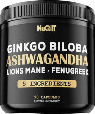 Ashwangdha Capsules 4000Mg Fenugreek Seed 2000Mg Ginkgo Biloba 2000Mg & More - Apple Cider Vinegar, Bladderwrack - Support Brain Health, Comfortable Mind & Immune System - 90 Vegan Capsules