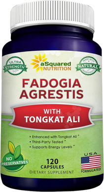 Asquared Nutrition Fadogia Agrestis 1000Mg & Tongkat Ali 400Mg - 120 Capsules - Fadogia Agrestis Extract Supplement And Powder Complex Pills