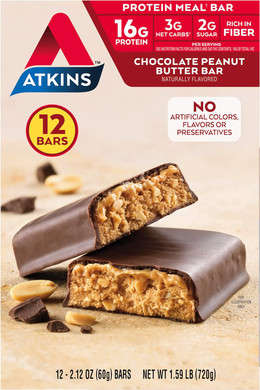 Atkins Chocolate Chip Granola Protein Meal Bar, 12 Count & Vanilla Caramel Pretzel Protein Meal Bar, 5 Count Bundle