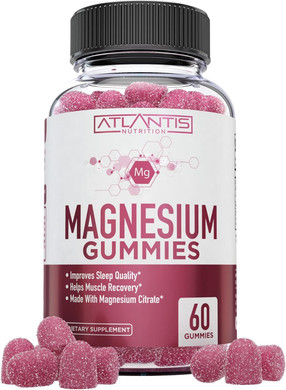Atlantis Nutrition Magnesium Citrate Gummies  770Mg Magnesium Citrate For Kids & Adults | Supports Muscle Recovery, Eases Cramps, Promotes Calmness & Better Sleep | 60 Vegan Gummies