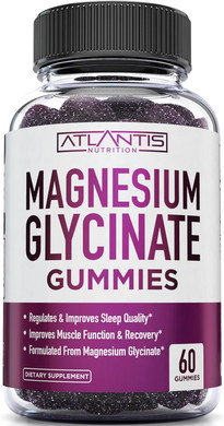 Atlantis Nutrition Magnesium Glycinate Gummies 700Mg  Vegan Magnesium Glycinate For Kids & Adults  Muscle Support & Enhanced Sleep - Delicious Grape Flavor - For Whole Family - 60 Count