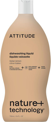 Attitude Dish Soap, Ewg Verified, Plant-Based & Vegan Dishwashing Liquid, Naturally Derived, English Pear Scent, 24 Fl Oz