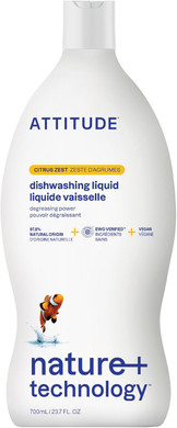 Attitude Dish Soap, Ewg Verified, Plant-Based & Vegan Dishwashing Liquid, Naturally Derived, Olive And Coriander Scent, 23.7 Fl Oz