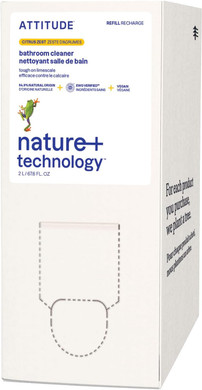 Attitude Shower & Tile Cleaner Refill, Ewg Verified, Plant-Based & Vegan Bathroom Spray, Removes Soap Scum & Grime, Citrus Zest Scent, 67.6 Fl Oz