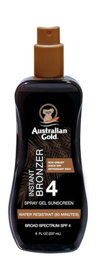 Australian Gold Spray Gel Sunscreen With Instant Bronzer Spf 8, 8 Ounce