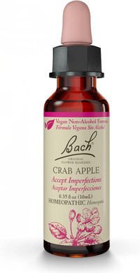Bach Original Flower Remedies, Crab Apple (Non-Alcohol Formula) - Accept Imperfections - Natural Homeopathic Flower Essence For Emotional Balance - Vegan, Gluten Free, Sugar Free - 10Ml Dropper