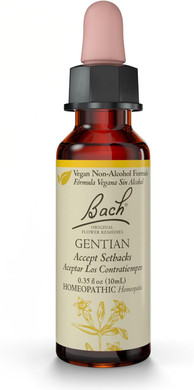 Bach Original Flower Remedies, Gentian (Non-Alcohol Formula) - Accept Setbacks - Natural Homeopathic Flower Essence For Emotional Balance - Vegan, Gluten Free, Sugar Free - 10Ml Dropper
