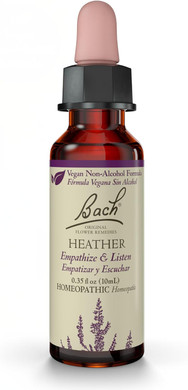 Bach Original Flower Remedies, Heather (Non-Alcohol Formula) - Empathize & Listen - Natural Homeopathic Flower Essence For Emotional Balance - Vegan, Gluten Free, Sugar Free - 10Ml Dropper